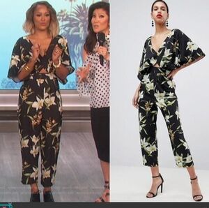 ASOS Black Floral Jumpsuit Size 6